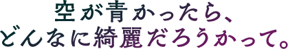 空が青かったら、どんなに綺麗だろうかって。