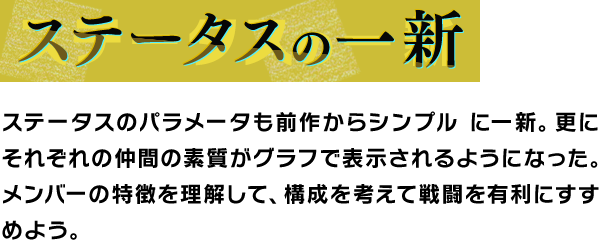 ステータスの一新