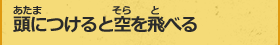 頭につけると空を飛べる