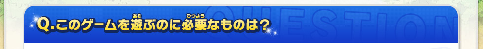 Q：このゲームを遊ぶのに必要なものは？