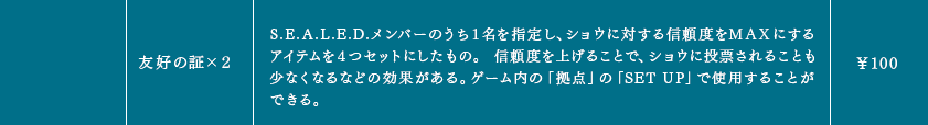 友好の証×２