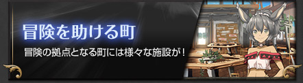 冒険を助ける町 冒険の拠点となる町には様々な施設が！
