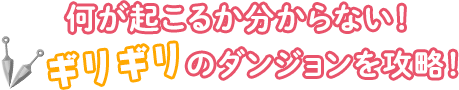 何が起こるか分からない！ギリギリのダンジョンを攻略！